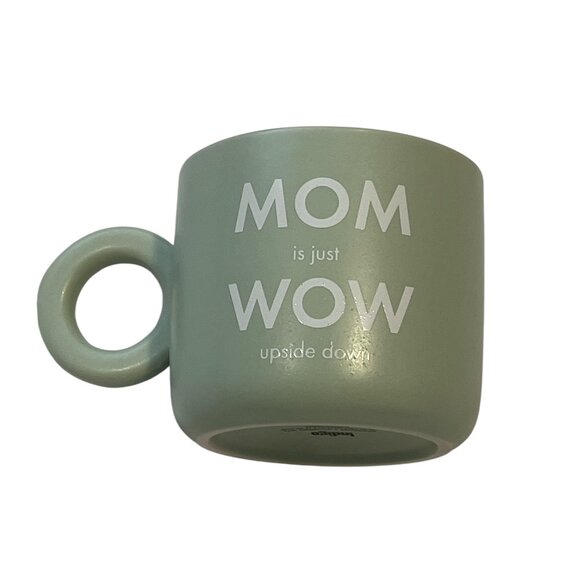 INDIGO MUG 'MOM is just WOW upside down' Mothers Day Gift Light Green Ceramic - Picture 3 of 9